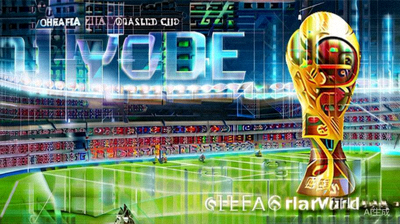 2026世界杯官方宣传海报，大力神杯在绿茵场上闪耀